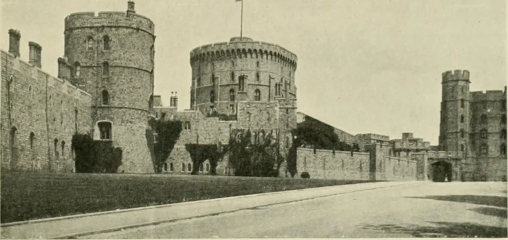An illustration from The castles of England, their story and structure, 1896, leaf 232