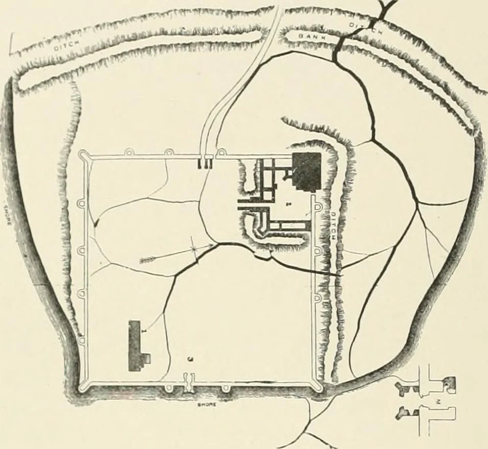 An illustration from The castles of England, their story and structure, 1896, leaf 261