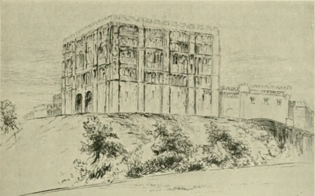 An illustration from The castles of England, their story and structure, 1896, leaf 360
