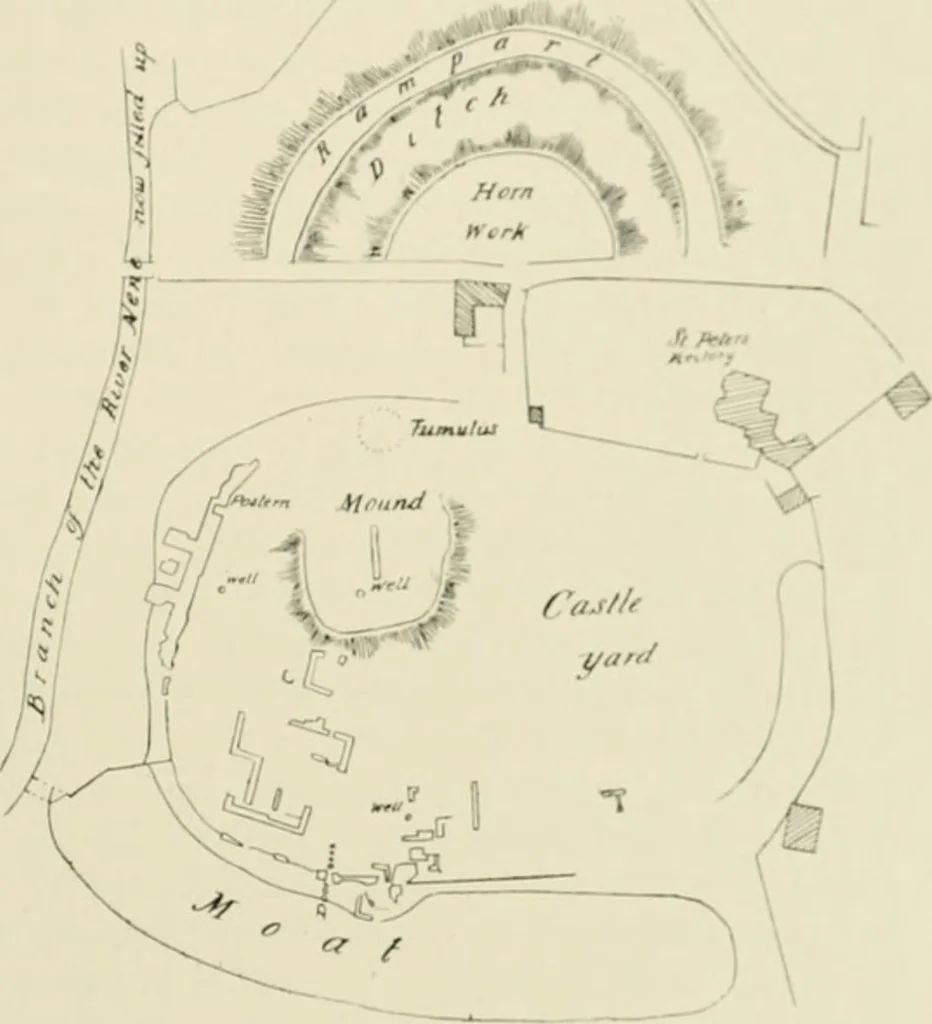 An illustration from The castles of England, their story and structure, 1896, leaf 386