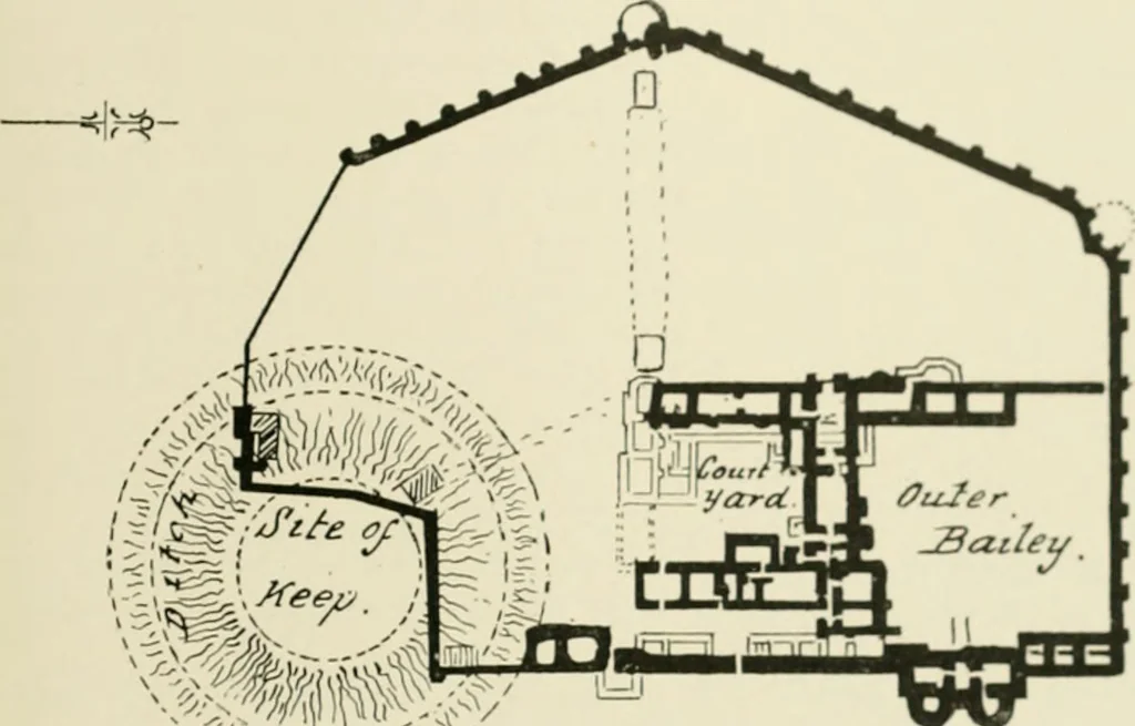 An illustration from The castles of England, their story and structure, 1896, leaf 390
