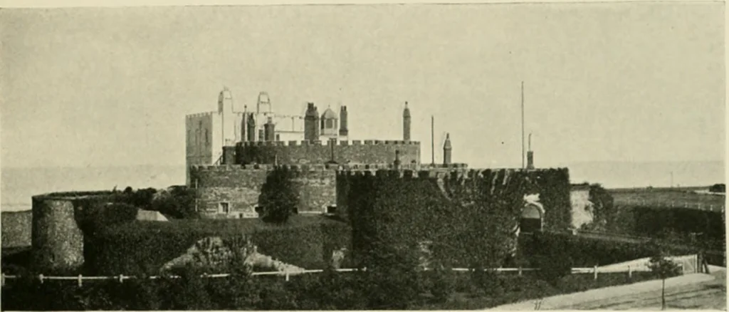 An illustration from The castles of England, their story and structure, 1896, leaf 42