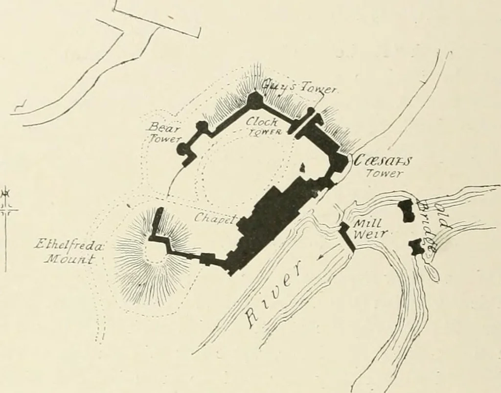 An illustration from The castles of England, their story and structure, 1896, leaf 423