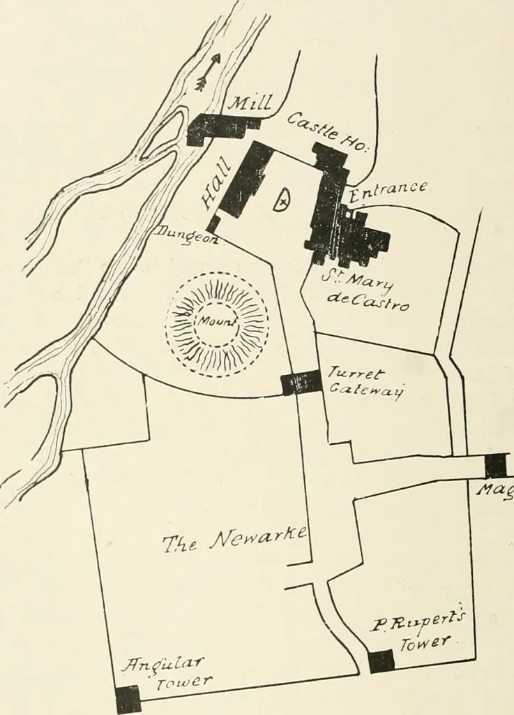 An illustration from The castles of England, their story and structure, 1896, leaf 479