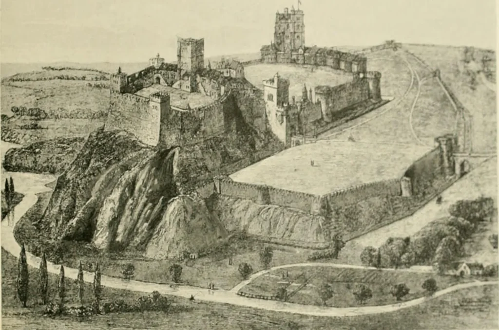 An illustration from The castles of England, their story and structure, 1896, leaf 522