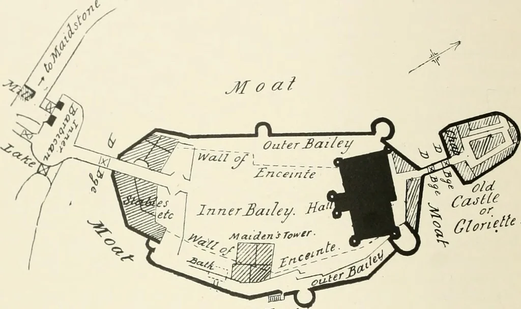 An illustration from The castles of England, their story and structure, 1896, leaf 57