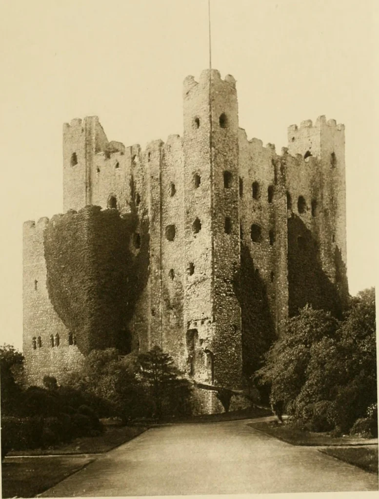 An illustration from The castles of England, their story and structure, 1896, leaf 68