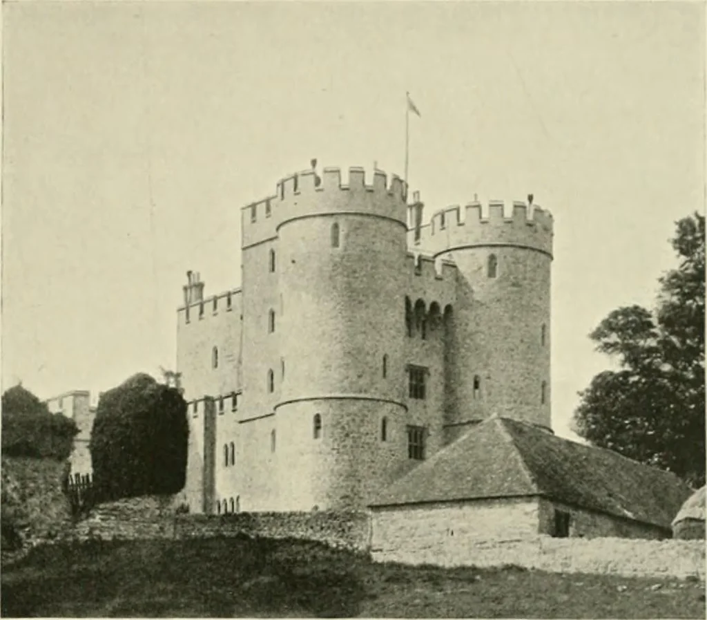An illustration from The castles of England, their story and structure, 1896, leaf 72