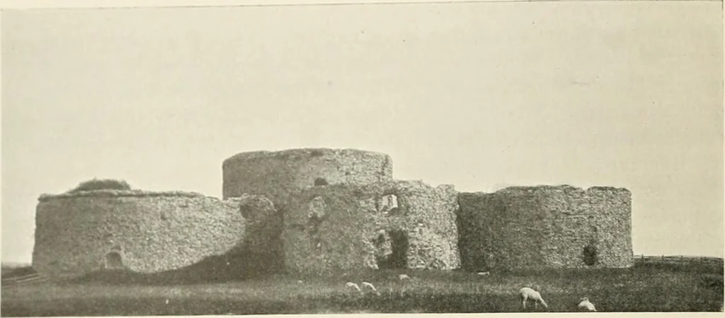 An illustration from The castles of England, their story and structure, 1896, leaf 97