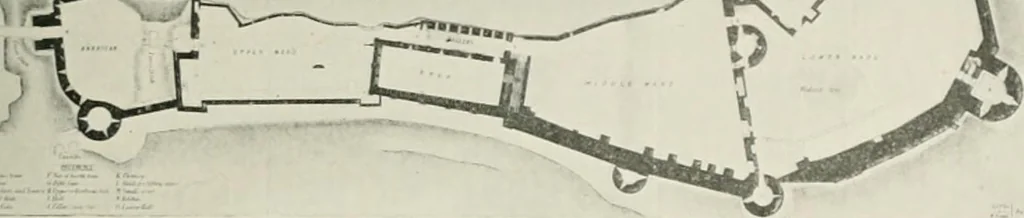 An illustration from The castles of England, their story and structure, 1896, leaf 106