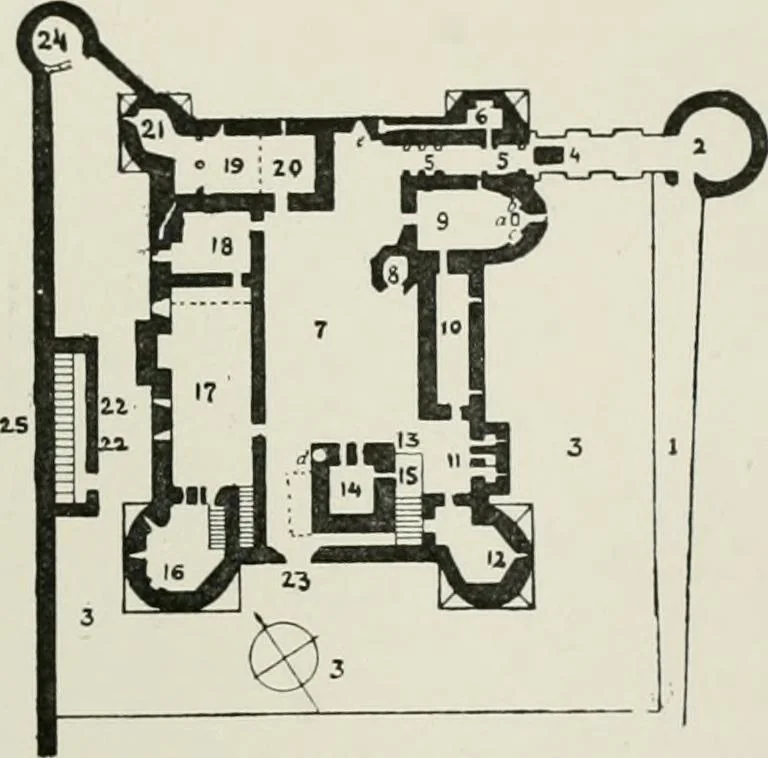 An illustration from The castles of England, their story and structure, 1896, leaf 132
