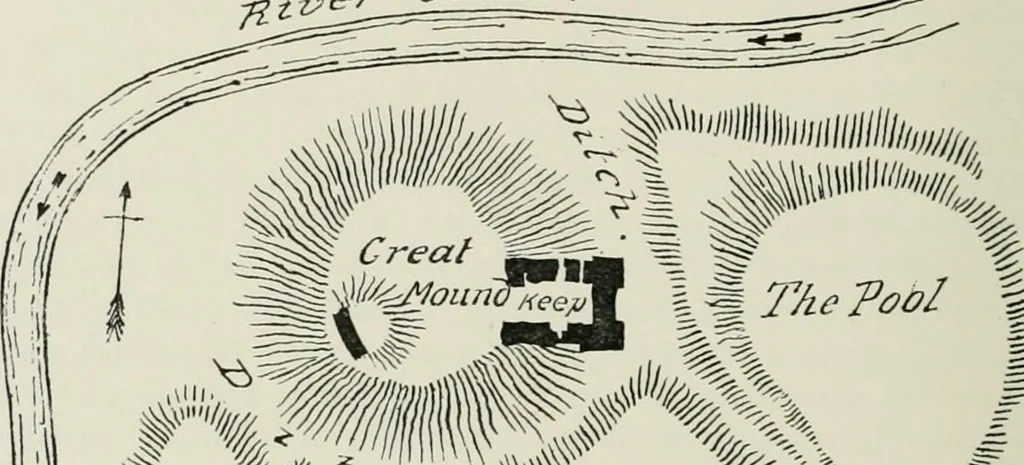 An illustration from The castles of England, their story and structure, 1896, leaf 159