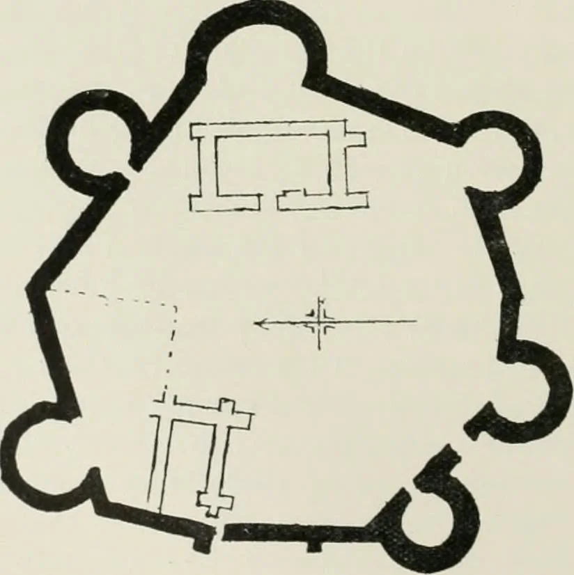 An illustration from The castles of England, their story and structure, 1896, leaf 209