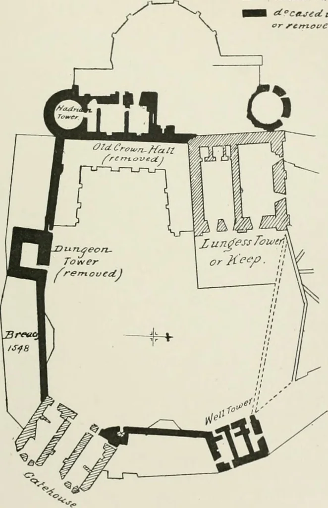 An illustration from The castles of England, their story and structure, 1896, leaf 228