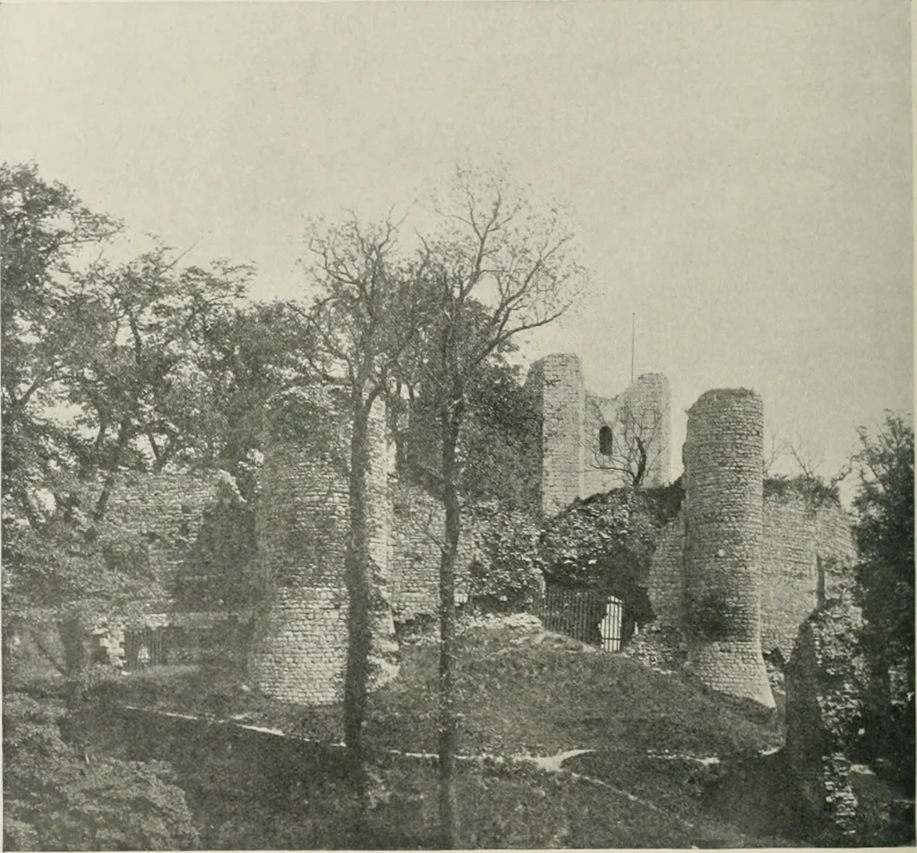 An illustration from The castles of England, their story and structure, 1896, leaf 249