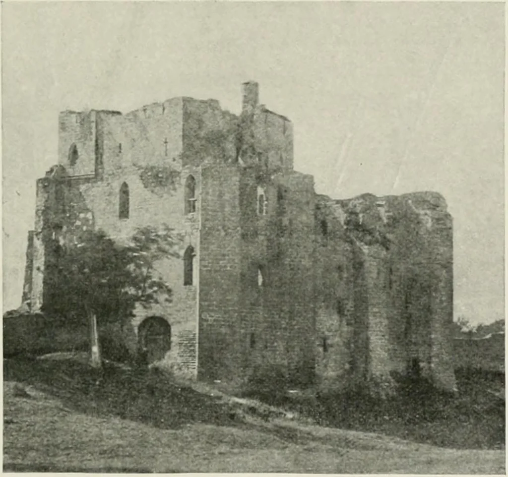 An illustration from The castles of England, their story and structure, 1896, leaf 328