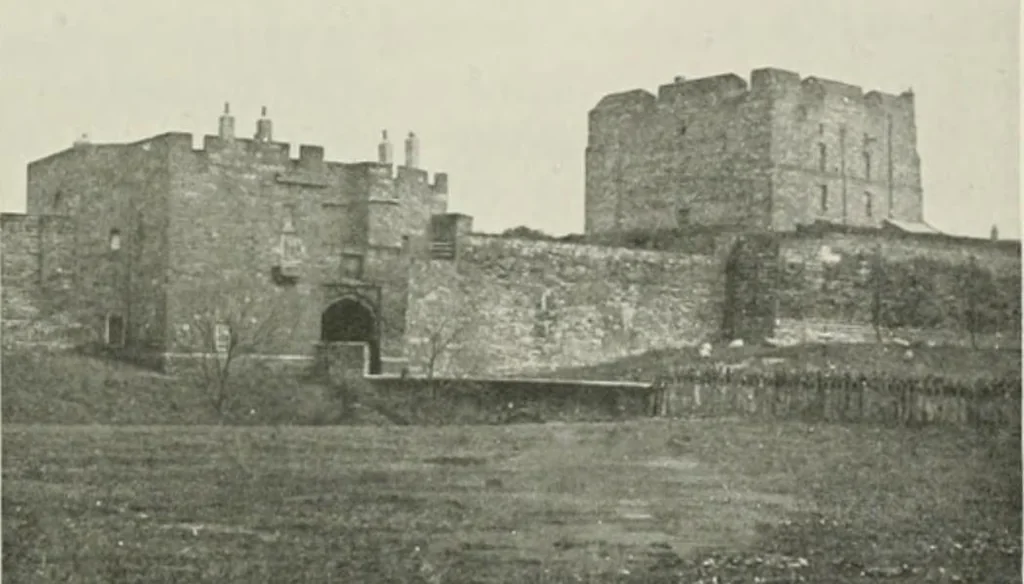 An illustration from The castles of England, their story and structure, 1896, leaf 344