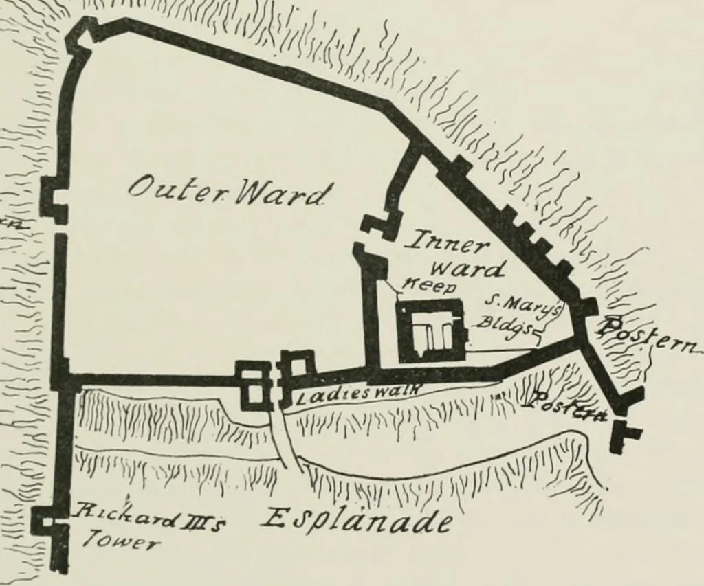 An illustration from The castles of England, their story and structure, 1896, leaf 346