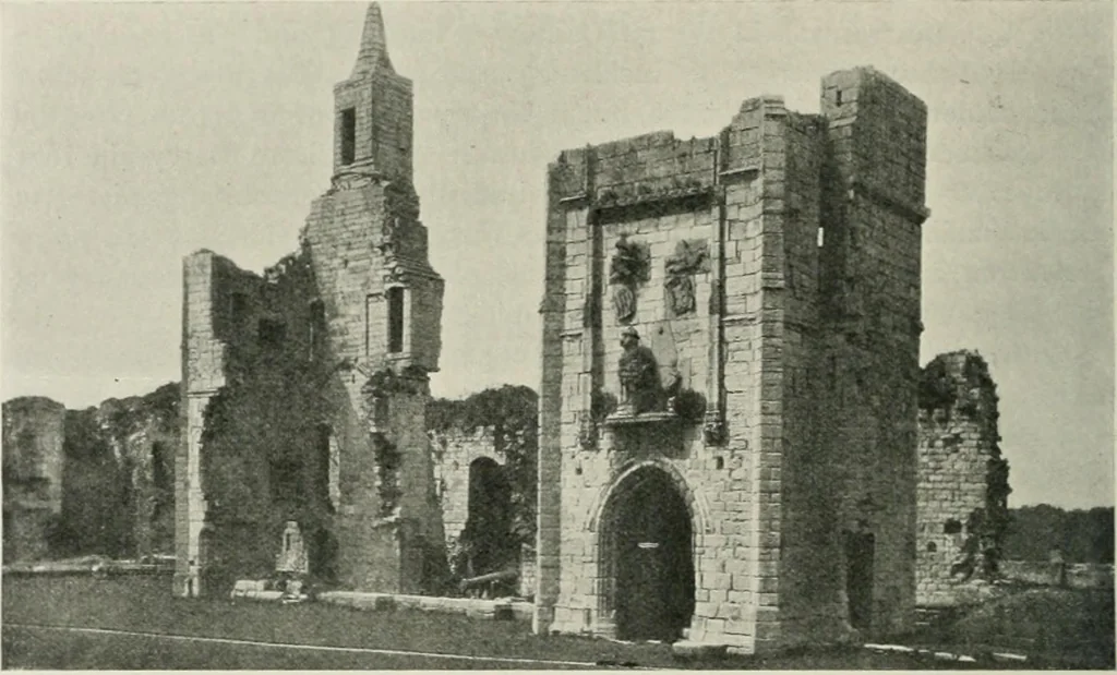 An illustration from The castles of England, their story and structure, 1896, leaf 403