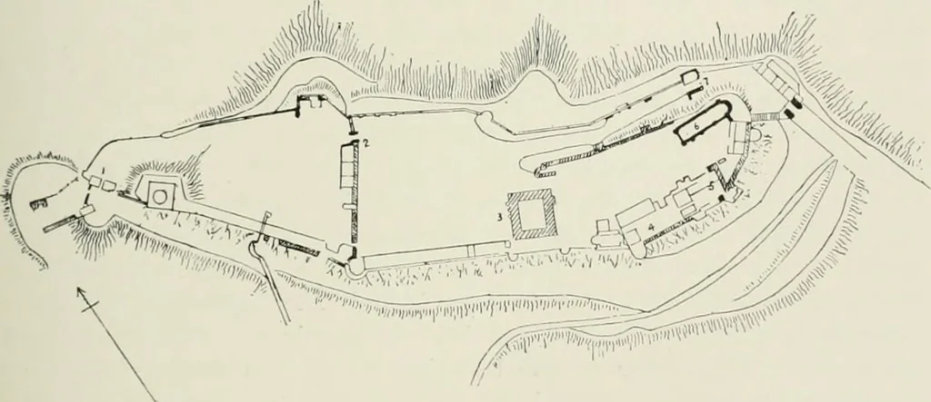 An illustration from The castles of England, their story and structure, 1896, leaf 414