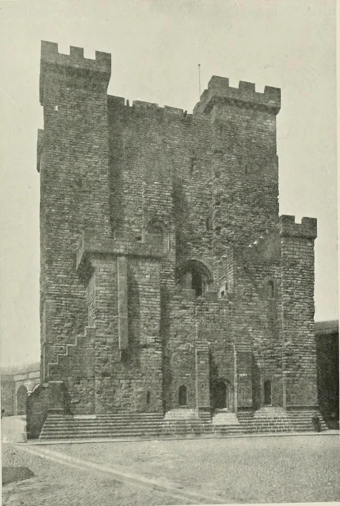 An illustration from The castles of England, their story and structure, 1896, leaf 454