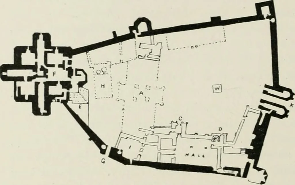 An illustration from The castles of England, their story and structure, 1896, leaf 481