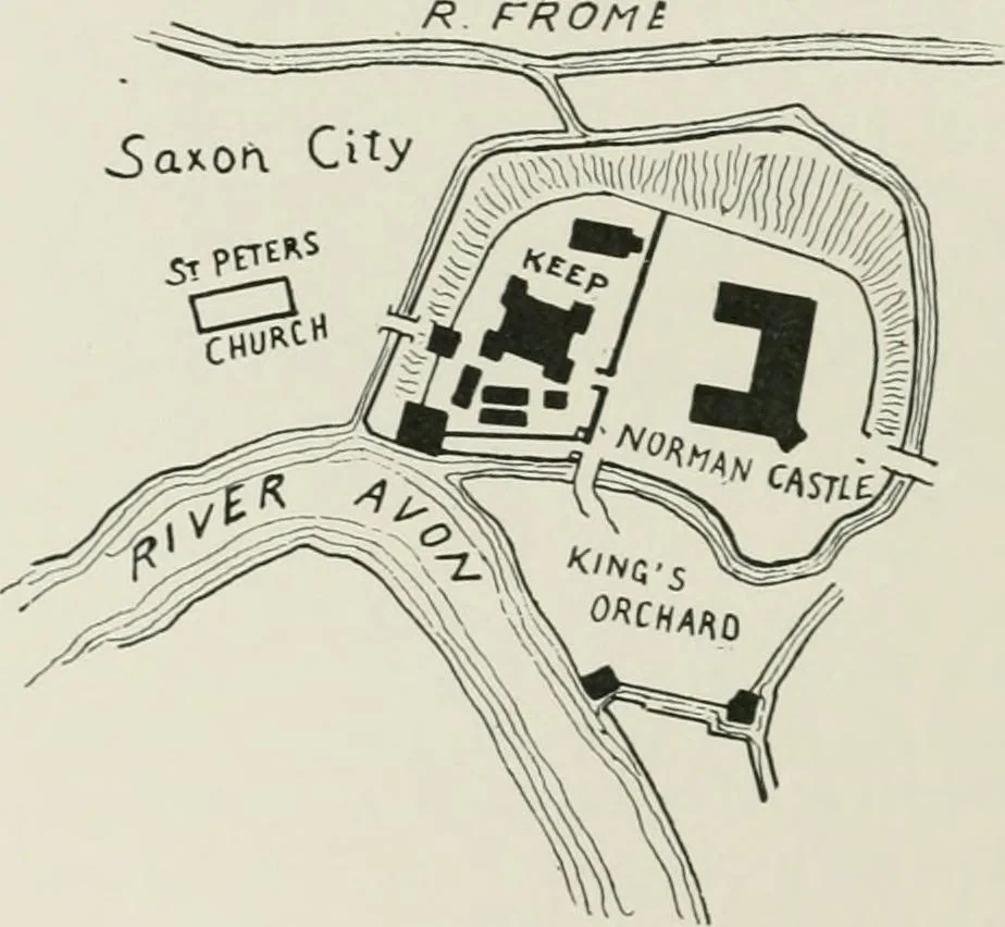 An illustration from The castles of England, their story and structure, 1896, leaf 69