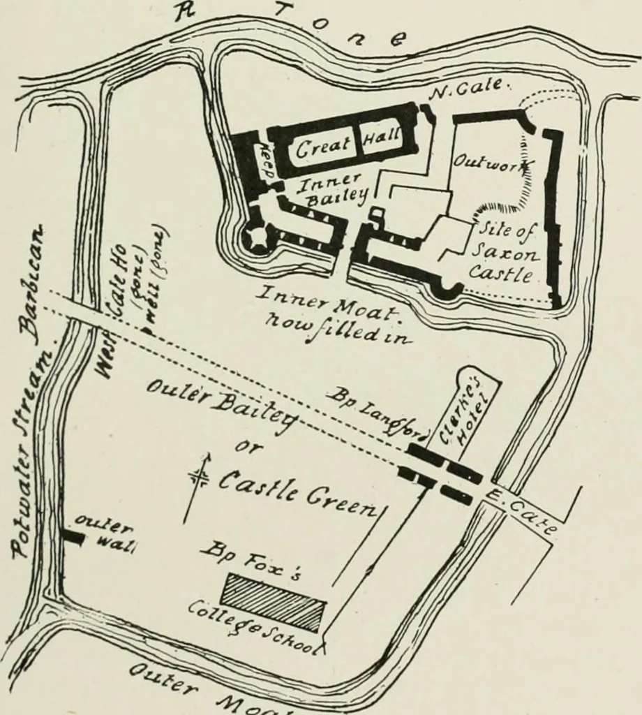 An illustration from The castles of England, their story and structure, 1896, leaf 96