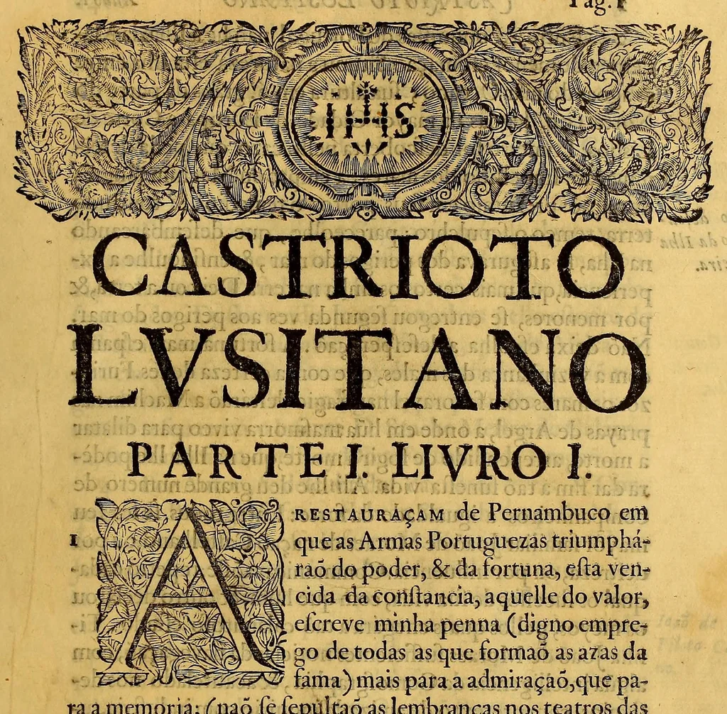 An illustration from Castrioto Lusitano : parte I. Entrepresa, e restauraçaõ de Pernambuco; & das capitanías confinantes. Varios, e bellicos sucçessos entre portuguezes, e belgas. Acontecidos pello discurso de vinte e quatro annos, e tirados de noticias, relaços, & memorias certas., 1679, leaf 27