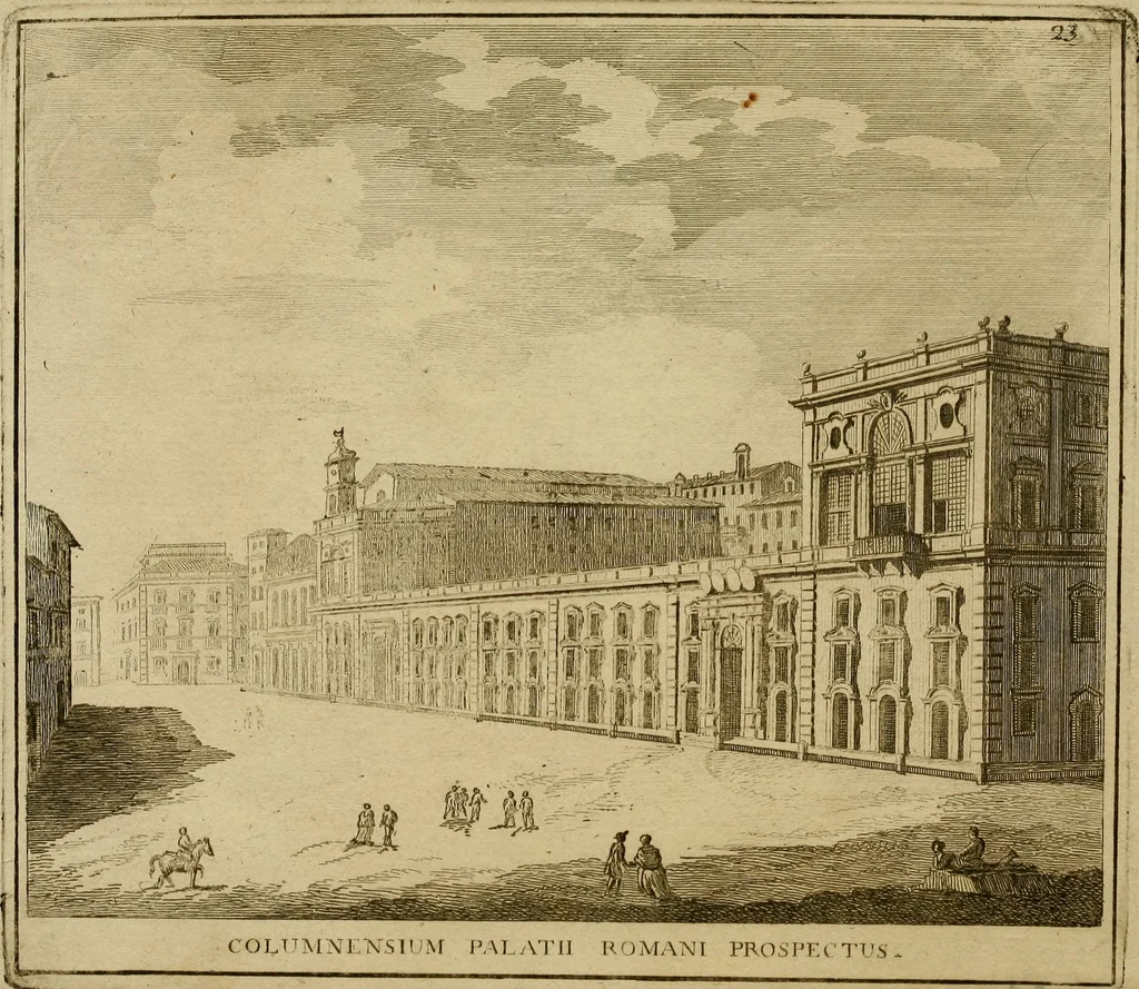An illustration from Catalogo dei quadri, e pitture esistenti nel palazzo dell' eccellentissima casa Colonna in Roma, 1783, leaf 5