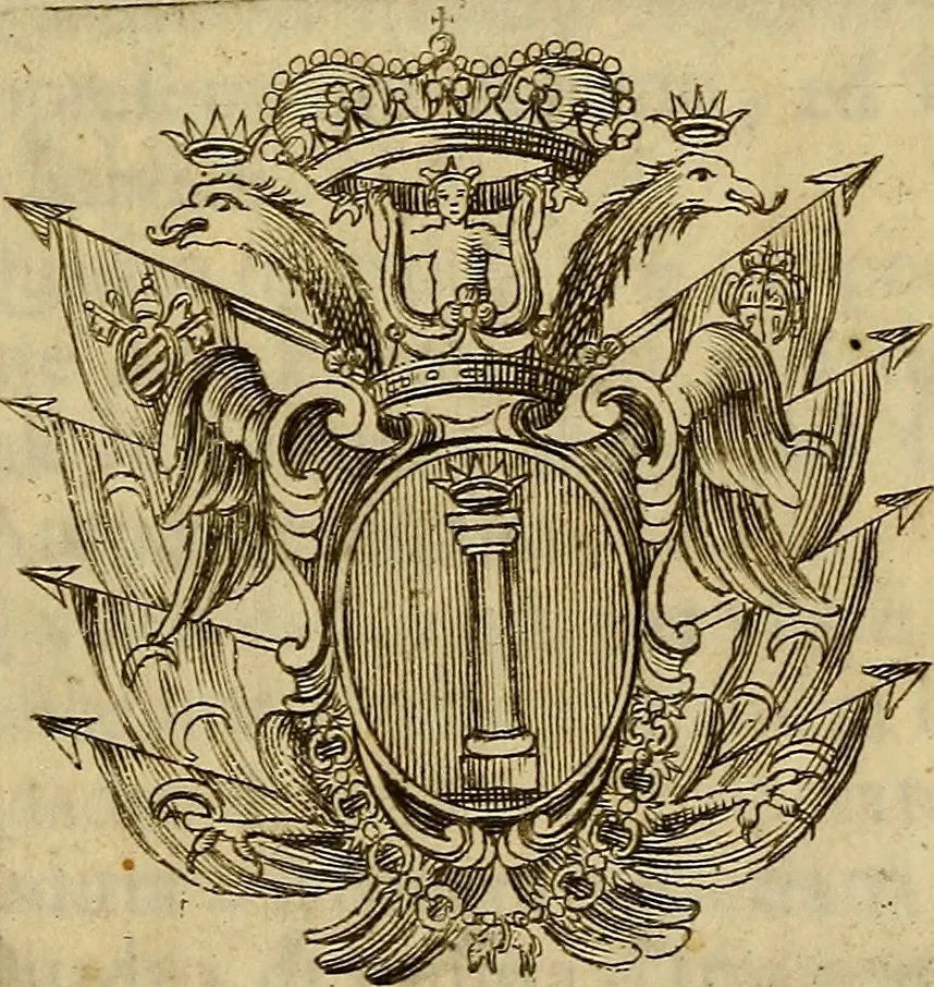 An illustration from Catalogo dei quadri, e pitture esistenti nel palazzo dell' eccellentissima casa Colonna in Roma, 1783, leaf 6