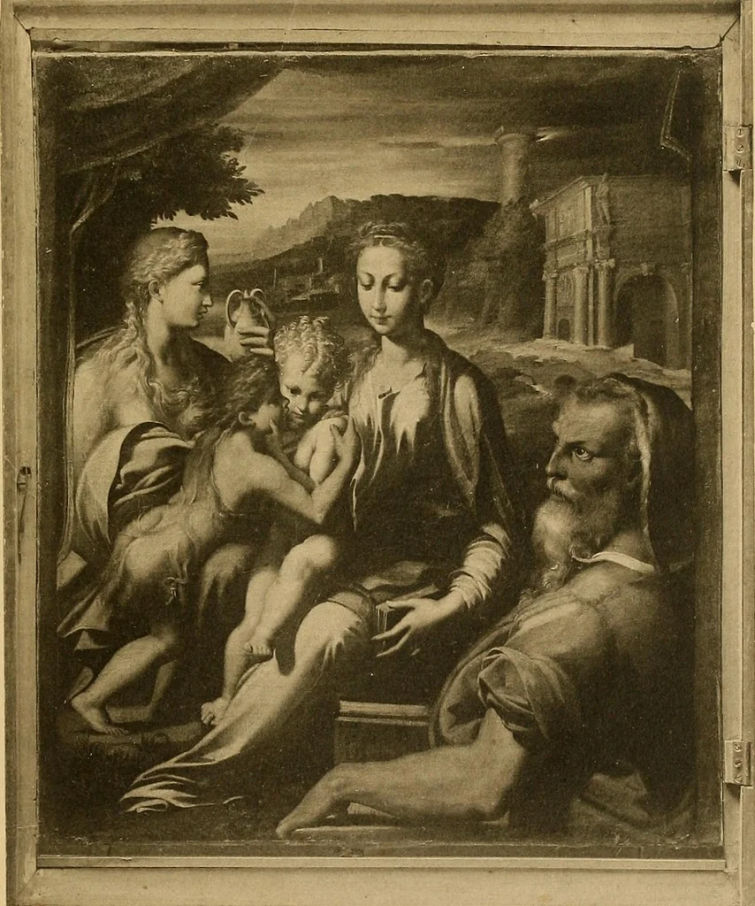 An illustration from Catalogo della Pinacoteca Scarpa di Motta di Livenza : quadri dei più celebri autori italiani ... : di cui la vendita al pubblico incanto avrà luogo in Milano ... 14 novembre 1895 e giorno seguente .., 1895, leaf 22