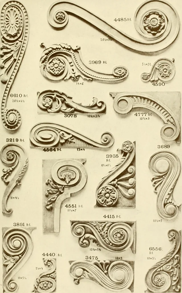 An illustration from Catalog of Capitals, brackets and compo ornament for exterior and interior decoration, 1900, leaf 100