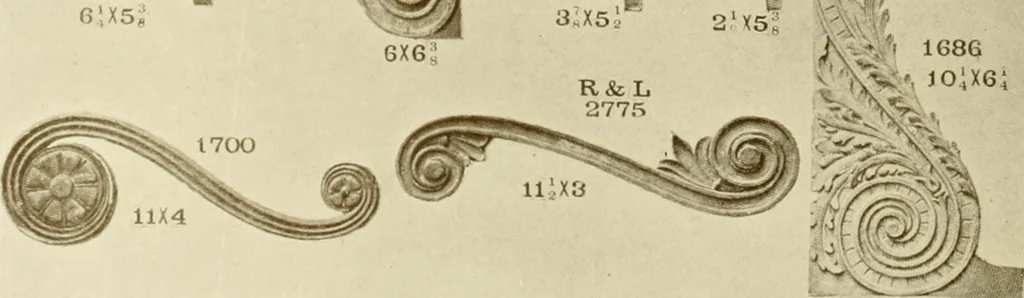 An illustration from Catalog of Capitals, brackets and compo ornament for exterior and interior decoration, 1900, leaf 101