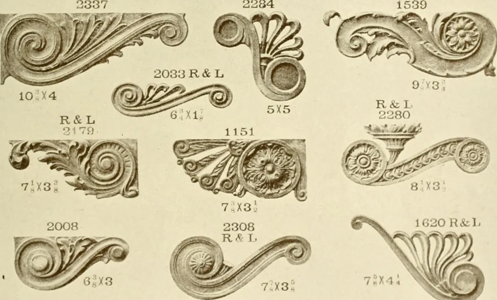 An illustration from Catalog of Capitals, brackets and compo ornament for exterior and interior decoration, 1900, leaf 102