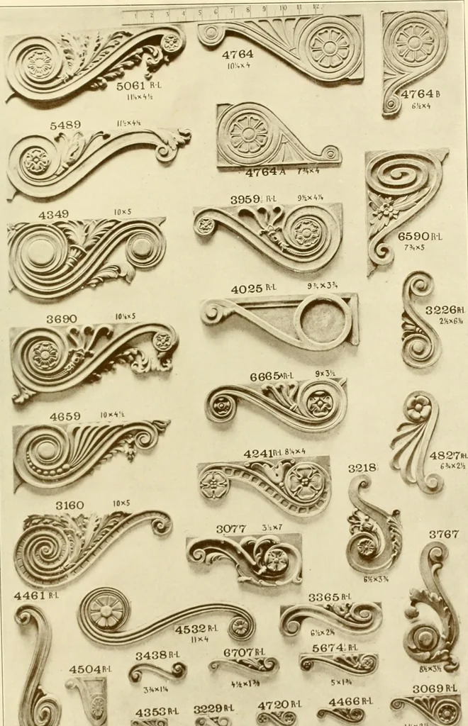 An illustration from Catalog of Capitals, brackets and compo ornament for exterior and interior decoration, 1900, leaf 104