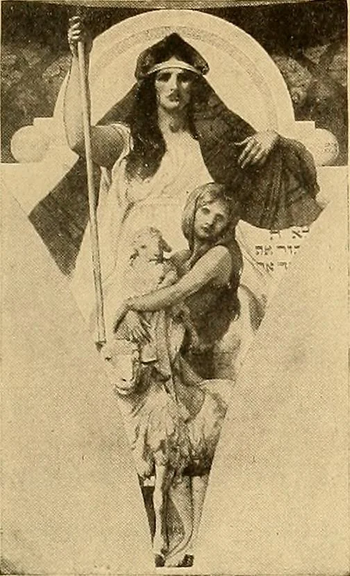 An illustration from Catalog of large carbon photographs, photogravures, engravings, etchings and copper-plate paintings in the educational art exhibitions of A.W. Elson & Company with a list of other pictures recommended for school, library, and home decoration, 1910, leaf 102