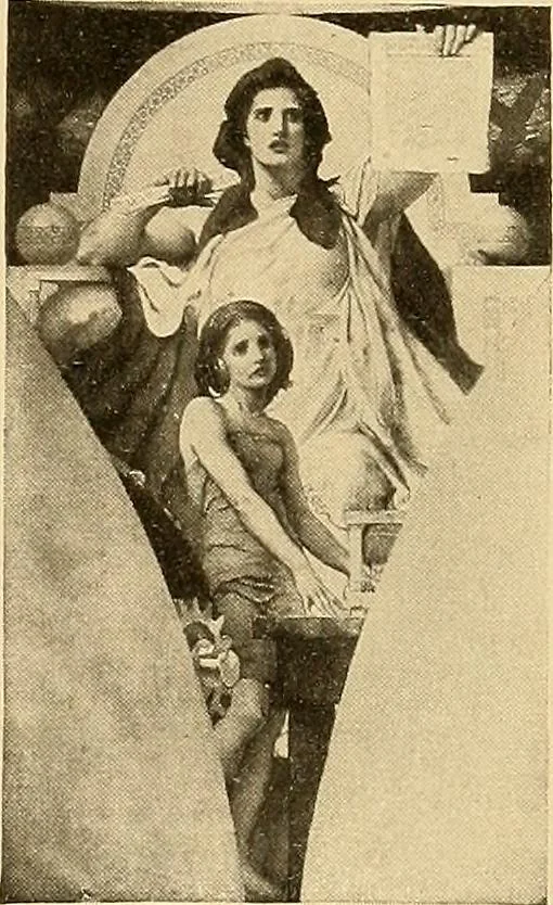 An illustration from Catalog of large carbon photographs, photogravures, engravings, etchings and copper-plate paintings in the educational art exhibitions of A.W. Elson & Company with a list of other pictures recommended for school, library, and home decoration, 1910, leaf 102