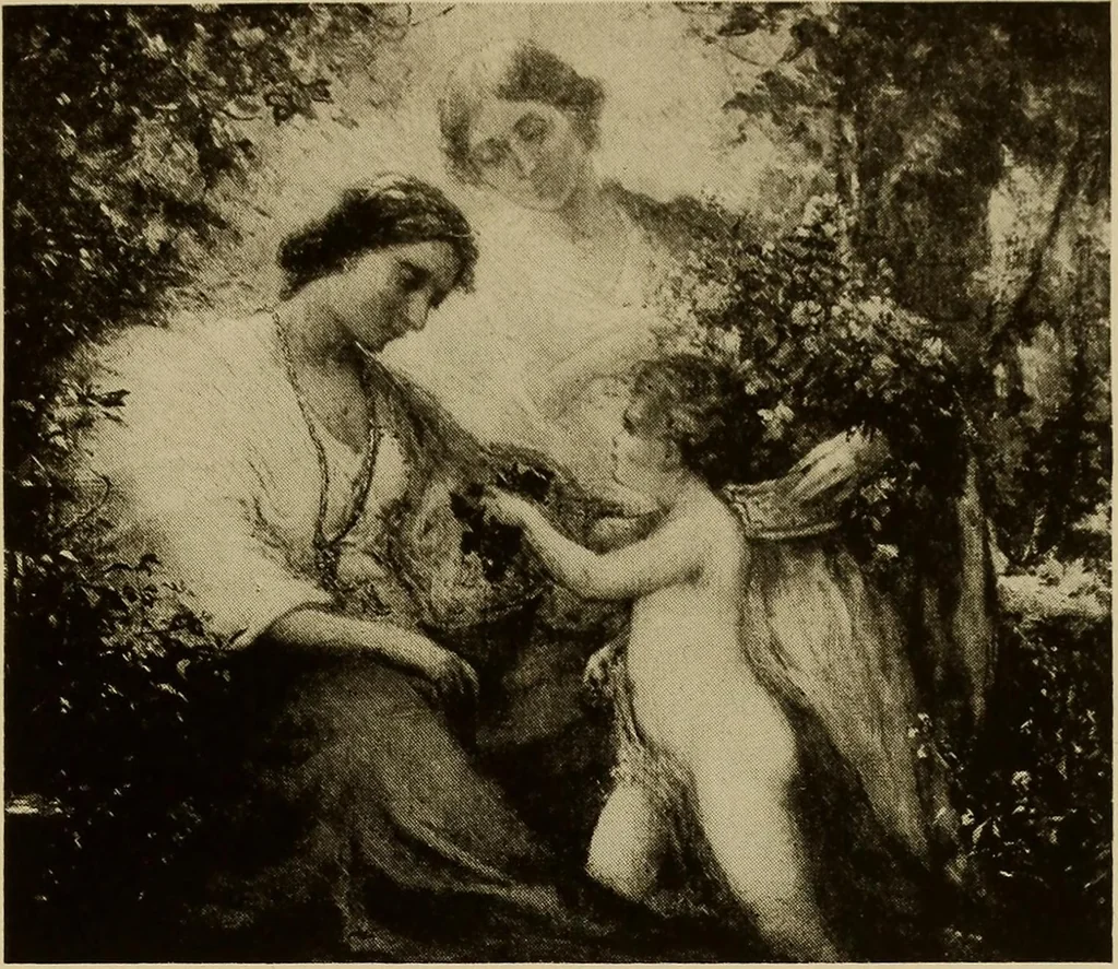 An illustration from Catalog of paintings by eminent American old masters : and by some of the prominent living American artists, from the collection of Young's Art Galleries, 1918, leaf 54