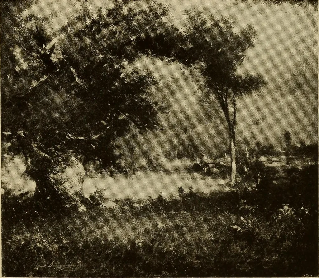 An illustration from Catalog of paintings by eminent American old masters : and by some of the prominent living American artists, from the collection of Young's Art Galleries, 1918, leaf 54
