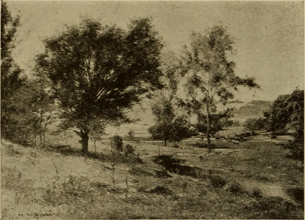 An illustration from Catalog of paintings by eminent American old masters : and by some of the prominent living American artists, from the collection of Young's Art Galleries, 1918, leaf 55