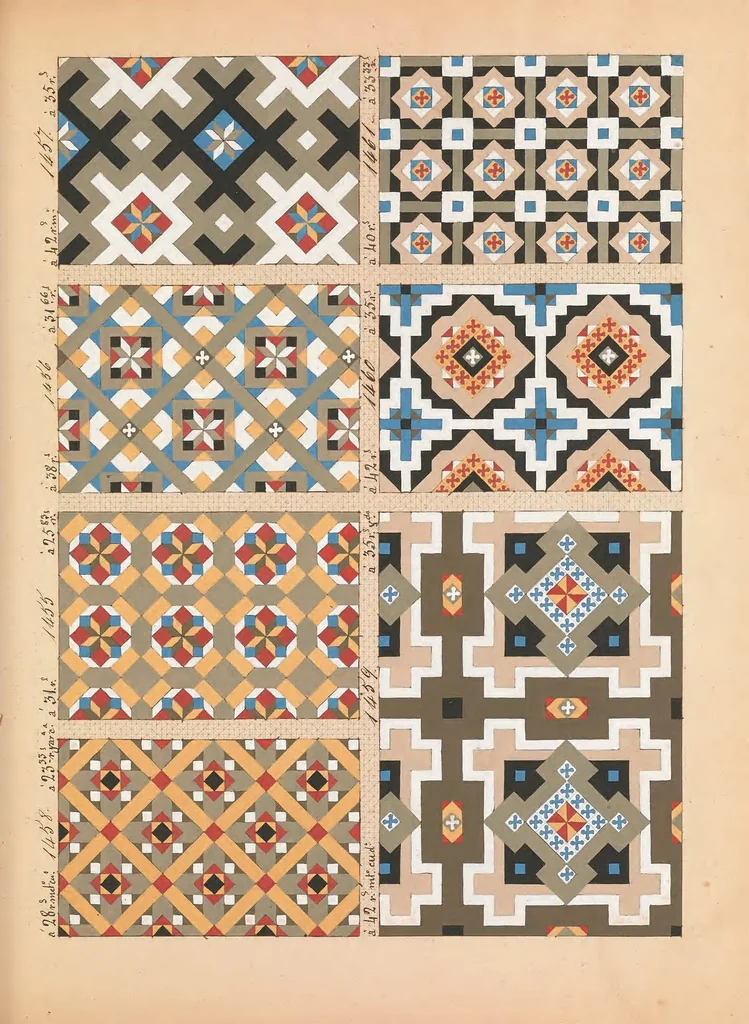 An illustration from [Catalog of samples of tile designs from Mosaico Nolla], 1870, leaf 15