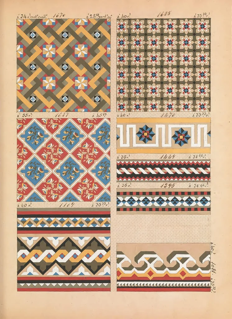 An illustration from [Catalog of samples of tile designs from Mosaico Nolla], 1870, leaf 23