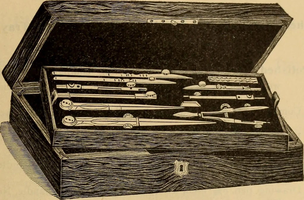An illustration from Catalogue. A.H. Abbott & co., manufacturers and importers of mathematical and surveying instruments and drawing materials of every description .., 1896, leaf 54