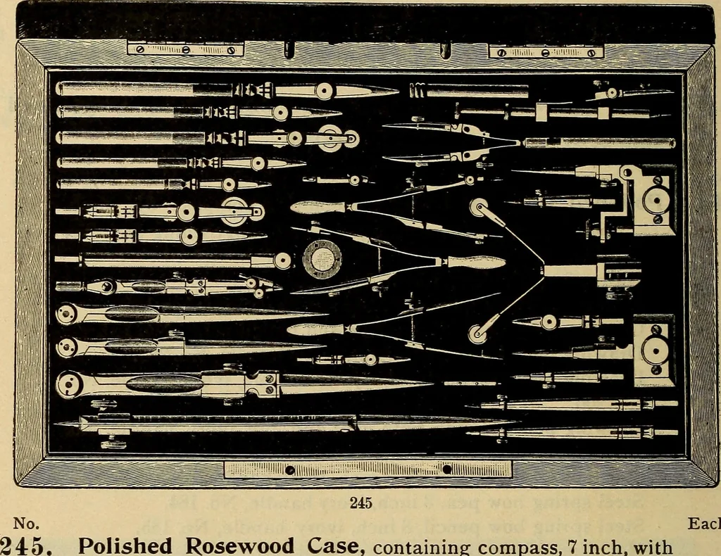 An illustration from Catalogue. A.H. Abbott & co., manufacturers and importers of mathematical and surveying instruments and drawing materials of every description .., 1896, leaf 57