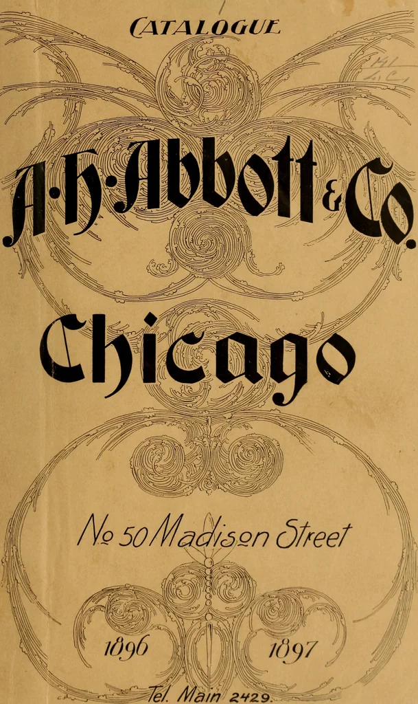 An illustration from Catalogue. A.H. Abbott & co., manufacturers and importers of mathematical and surveying instruments and drawing materials of every description .., 1896, leaf 6