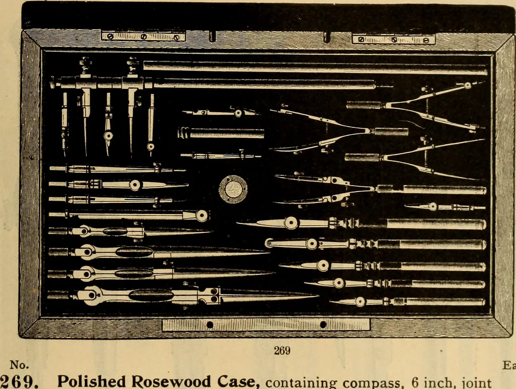 An illustration from Catalogue. A.H. Abbott & co., manufacturers and importers of mathematical and surveying instruments and drawing materials of every description .., 1896, leaf 64