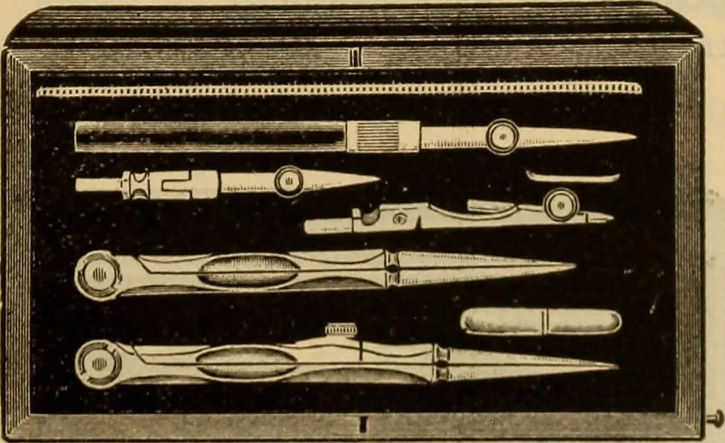 An illustration from Catalogue. A.H. Abbott & co., manufacturers and importers of mathematical and surveying instruments and drawing materials of every description .., 1896, leaf 82