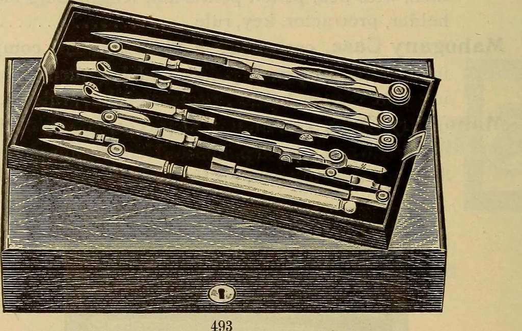 An illustration from Catalogue. A.H. Abbott & co., manufacturers and importers of mathematical and surveying instruments and drawing materials of every description .., 1896, leaf 87