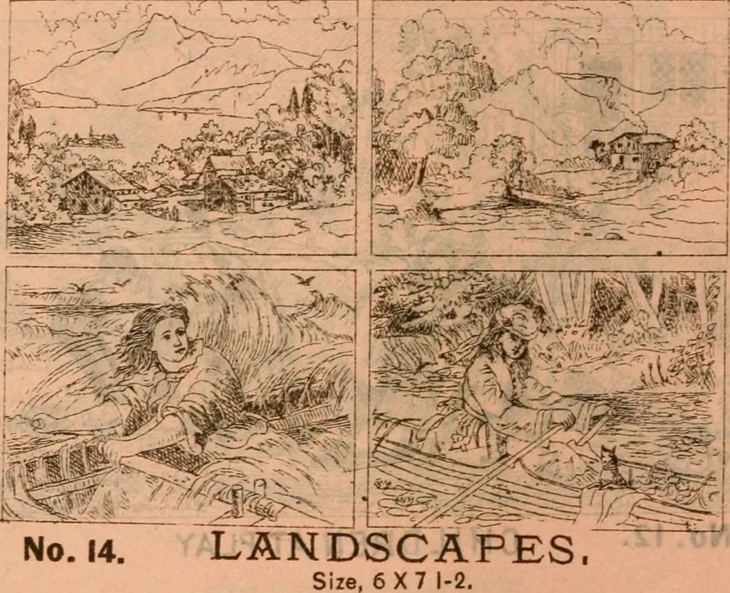 An illustration from Catalogue : Carter's oil chromos, Carter's popular crayons., 1877, leaf 11